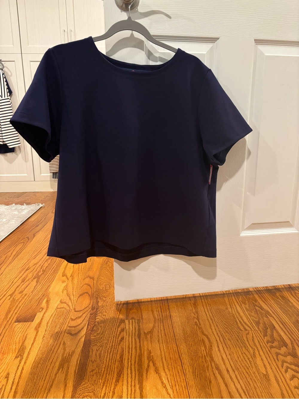 SPANX Navy Short Sleeve Boxy Tee